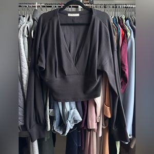 Free People All Nighter Thermal Top | XL | Black | EUC